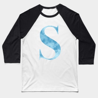 Clouds Blue Sky Initial Letter S Baseball T-Shirt